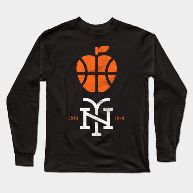 Cool Big Apple New York Knicks Basketball Fan Long Sleeve T-Shirt by BooTeeQue